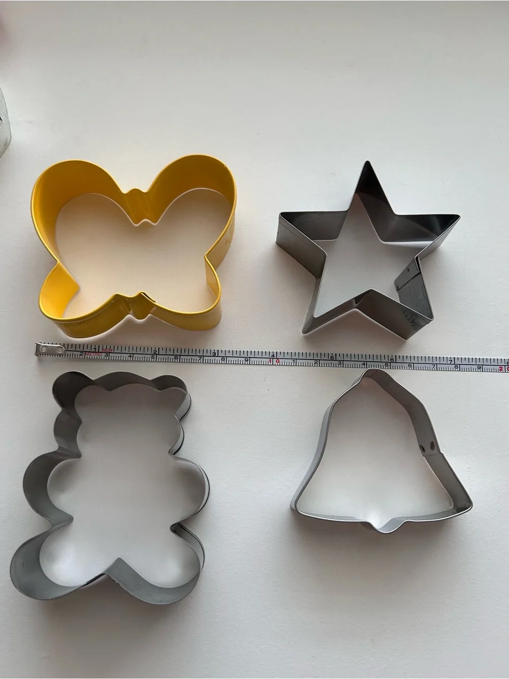 8 Assorted Cookie Cutter Set with Yellow Butterfly & Copper Round